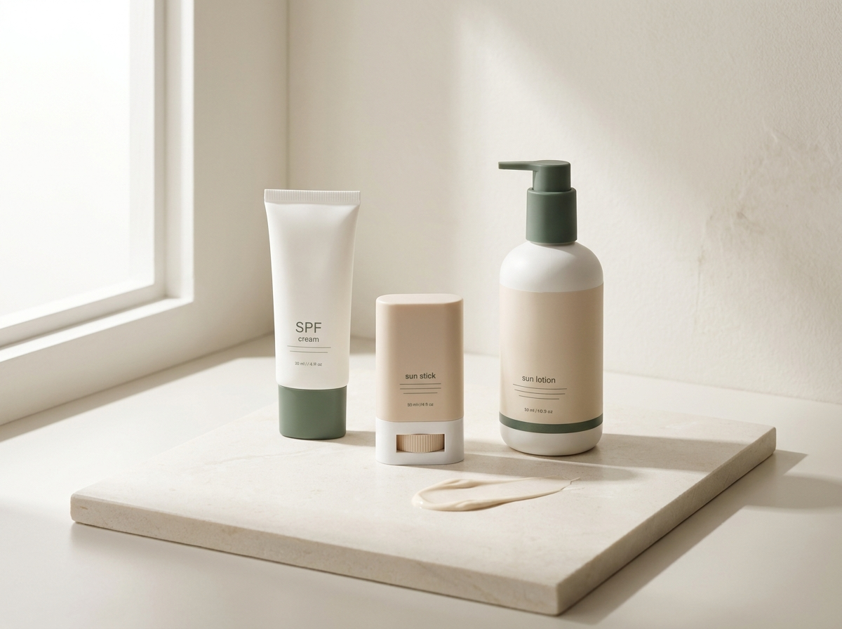 Sun care SPF packaging lineup